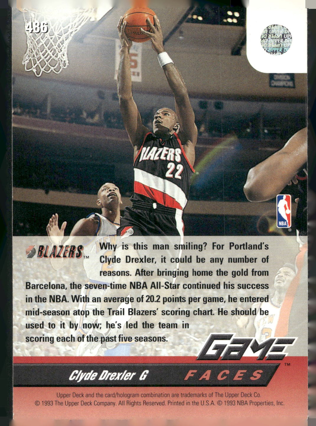 1992-93 Upper Deck #486 Clyde Drexler