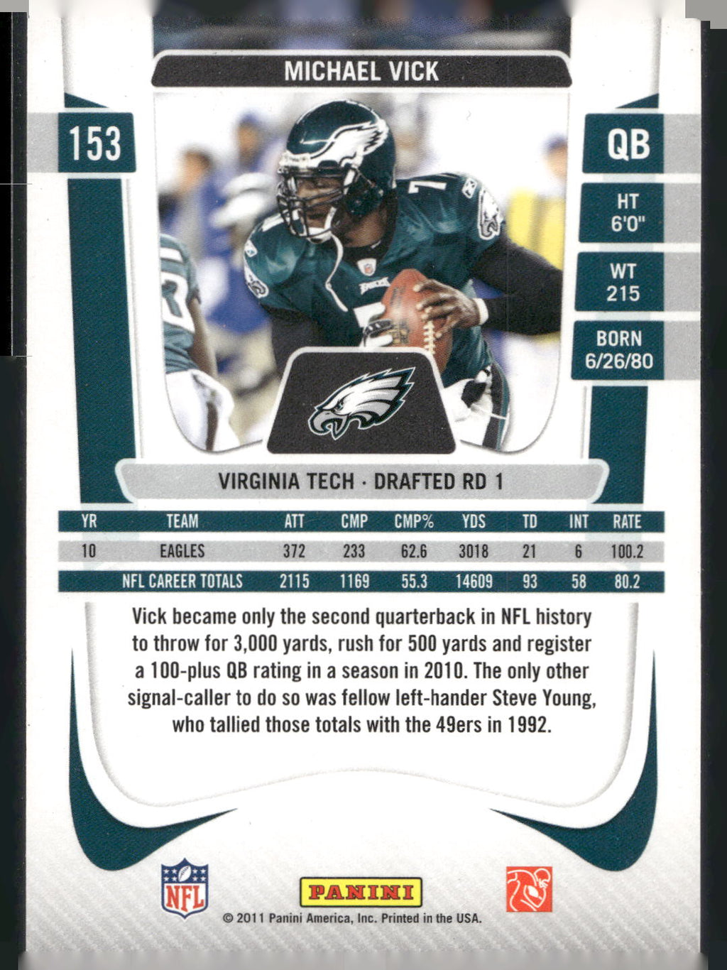 2011 Panini Prestige #153 Michael Vick