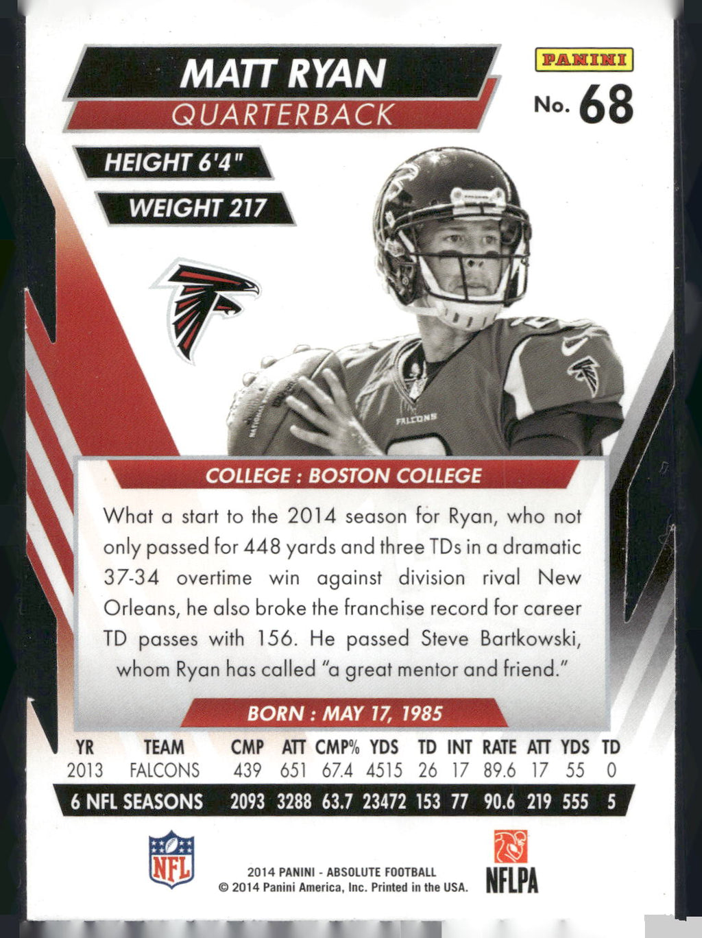 2014 Panini Absolute #68 Matt Ryan Retail