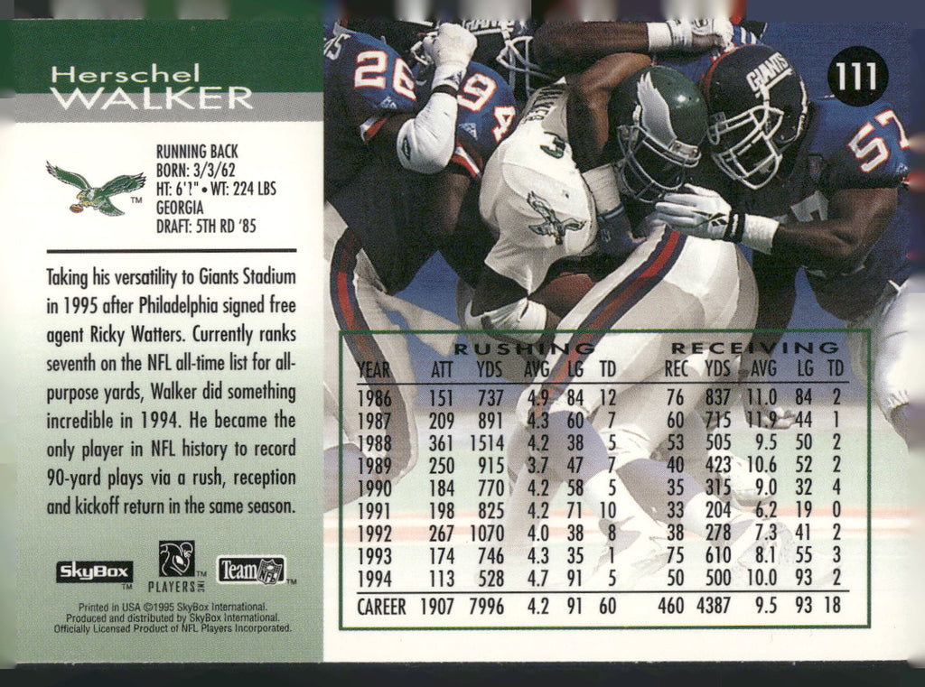 1995 SkyBox Impact #111 Herschel Walker