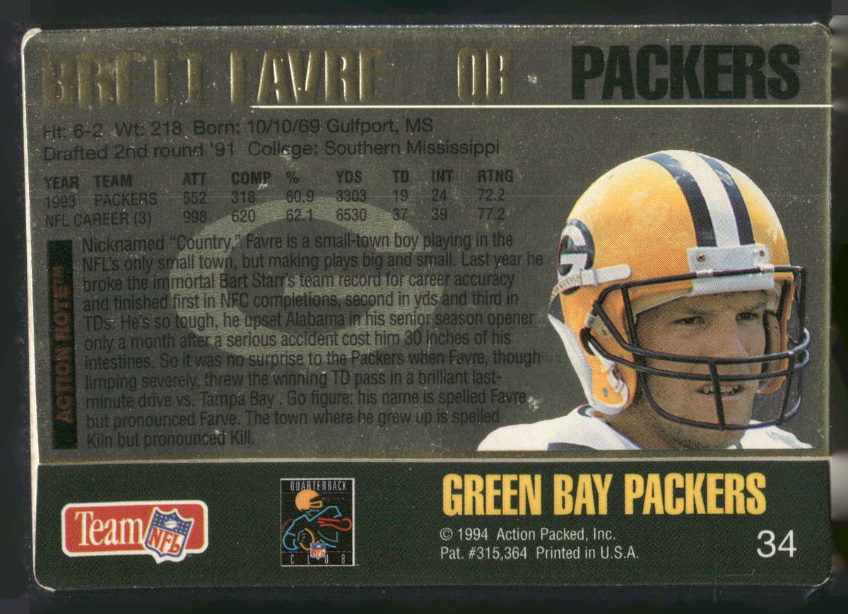 1994 Action Packed #34 Brett Favre
