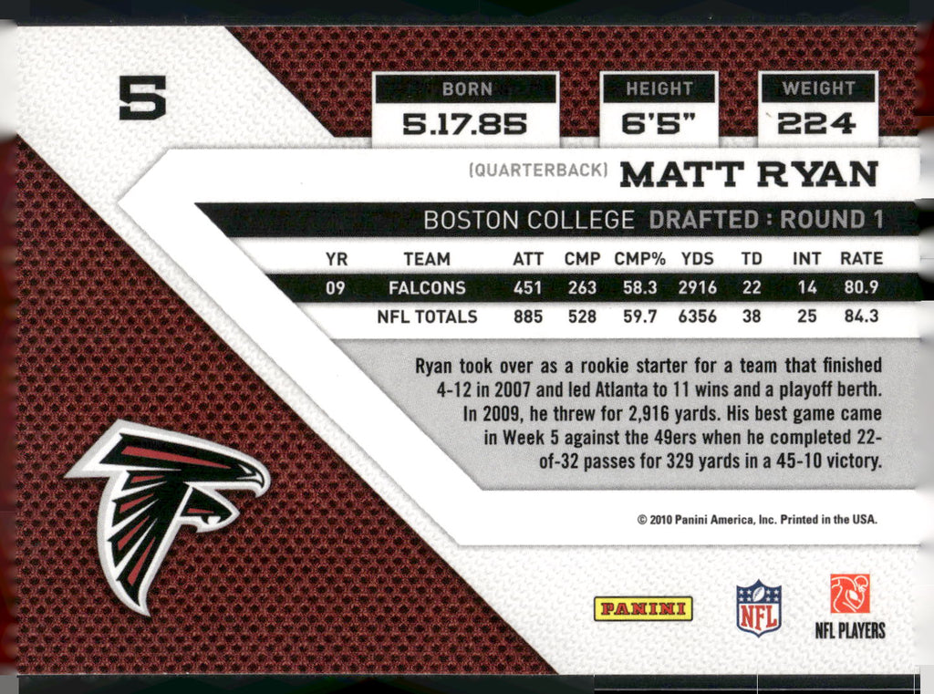 2010 Panini Threads #5 Matt Ryan