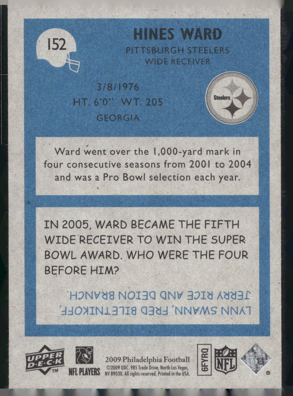 2009 Philadelphia #152 Hines Ward