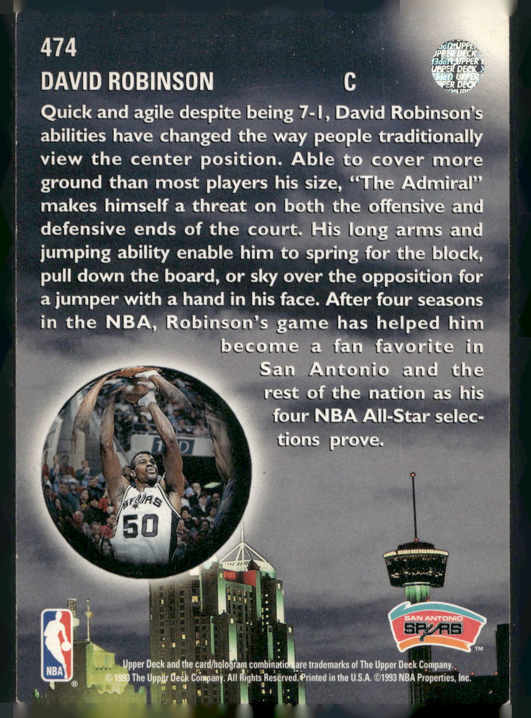 1993-94 Upper Deck #474 David Robinson