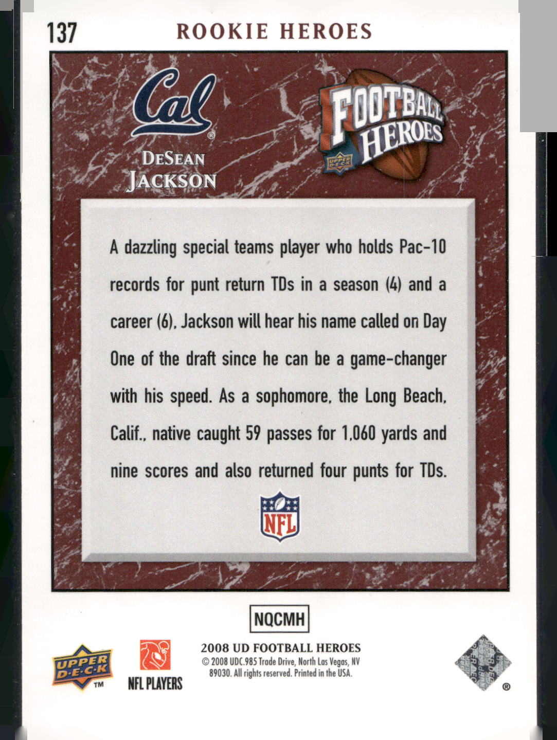 2008 Upper Deck Heroes #137 DeSean Jackson