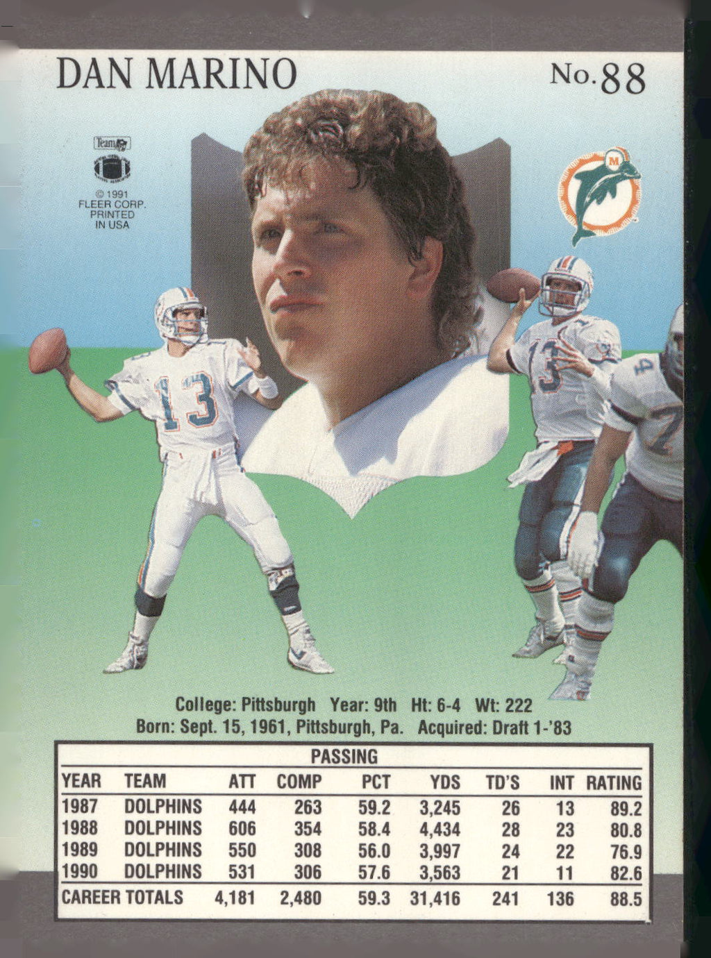 1991 Ultra #88 Dan Marino