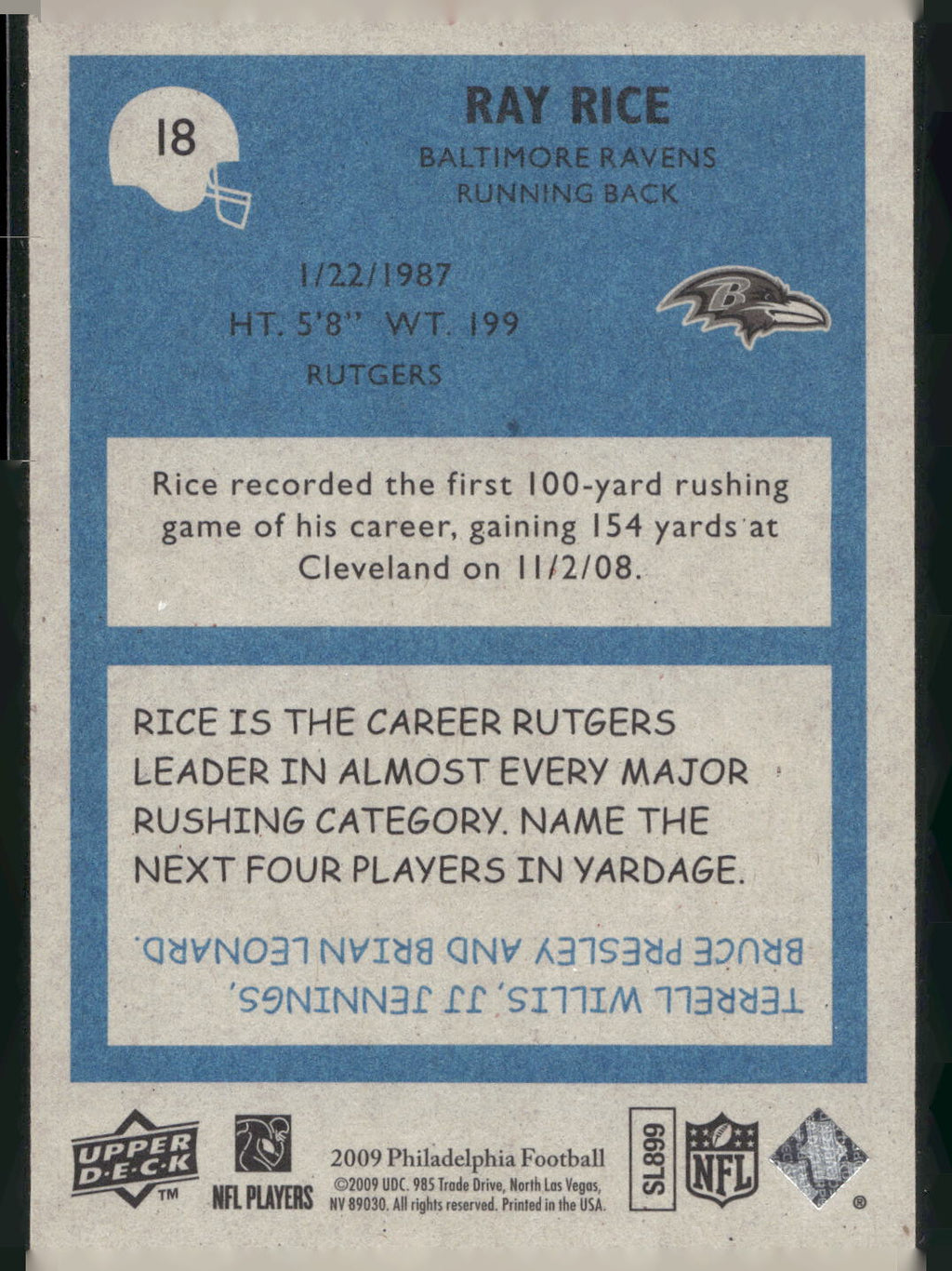 2009 Philadelphia #18 Ray Rice