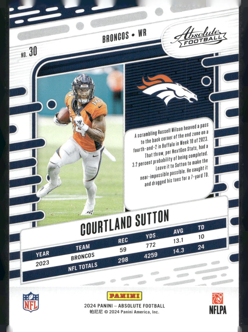 2024 Panini Absolute #30 Courtland Sutton Retail