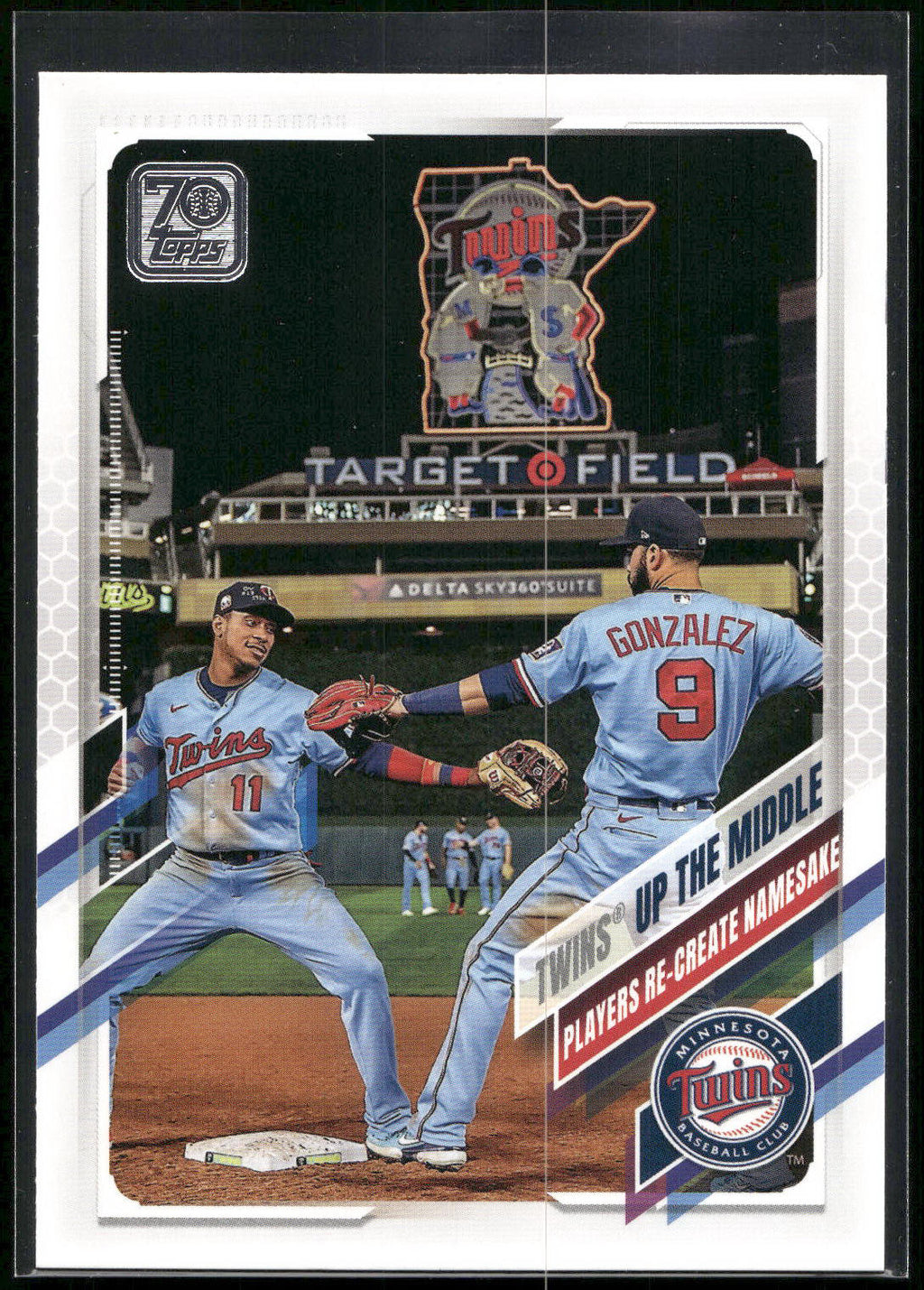 2021 Topps #553 Twins Up The Middle (Marwin Gonzalez / Jorge Polanco)
