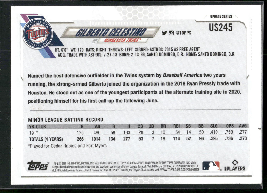 2021 Topps Update #US245 Gilberto Celestino