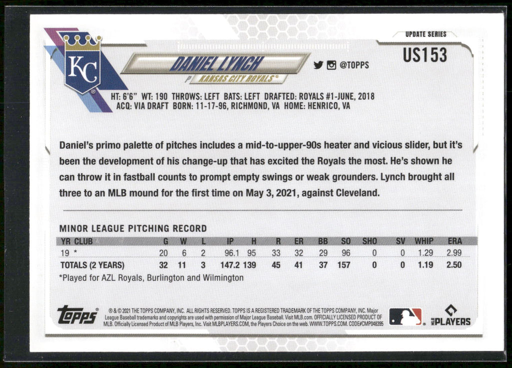 2021 Topps Update #US153 Daniel Lynch