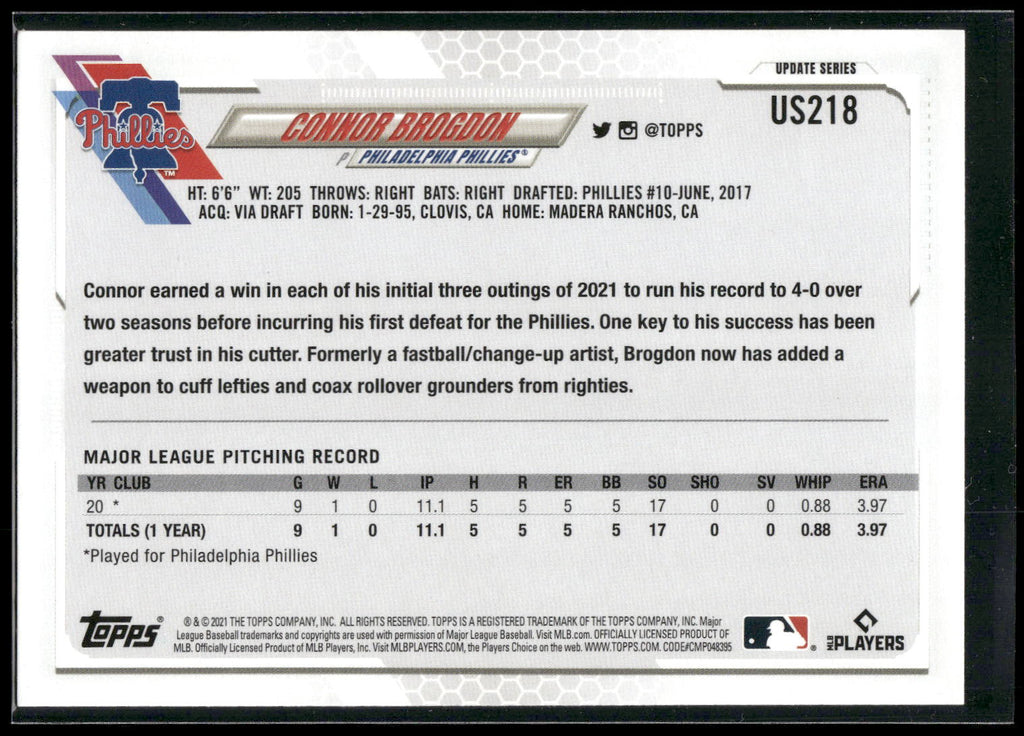 2021 Topps Update #US218 Connor Brogdon