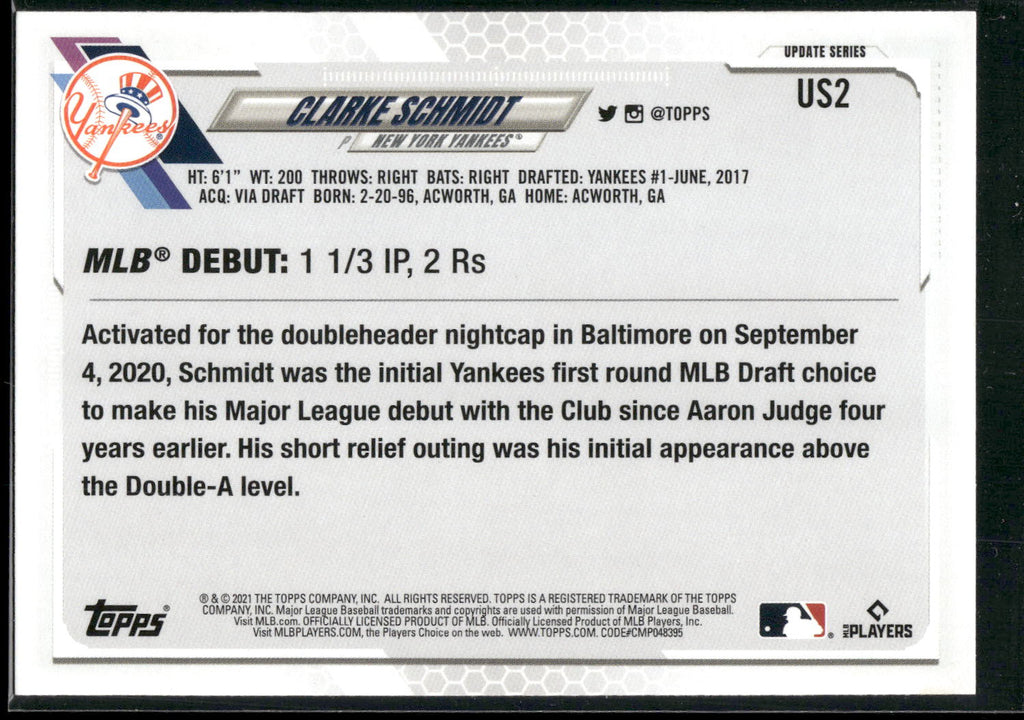 2021 Topps Update #US2 Clarke Schmidt