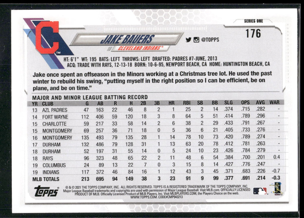 2021 Topps #176a Jake Bauers