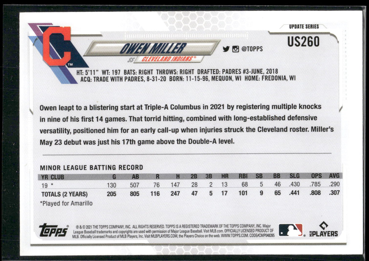 2021 Topps Update #US260 Owen Miller