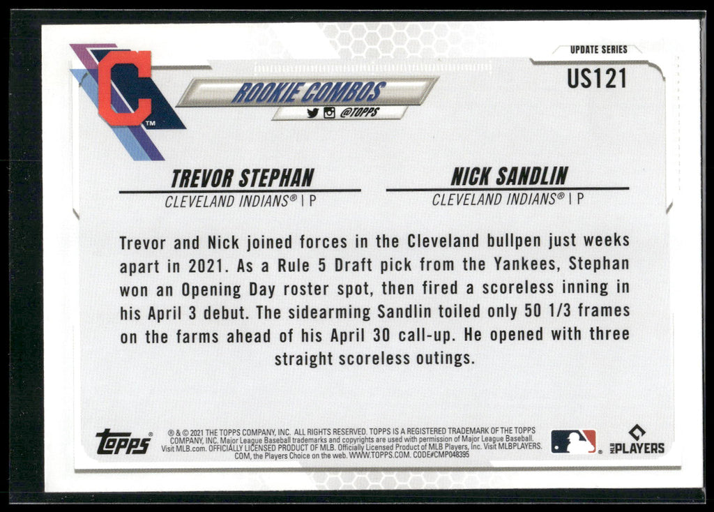 2021 Topps Update #US121 Trevor Stephan / Nick Sandlin RCOM,
