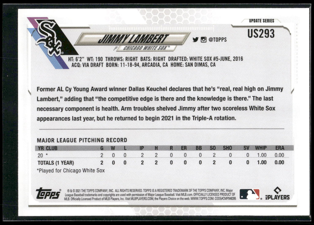 2021 Topps Update #US293 Jimmy Lambert
