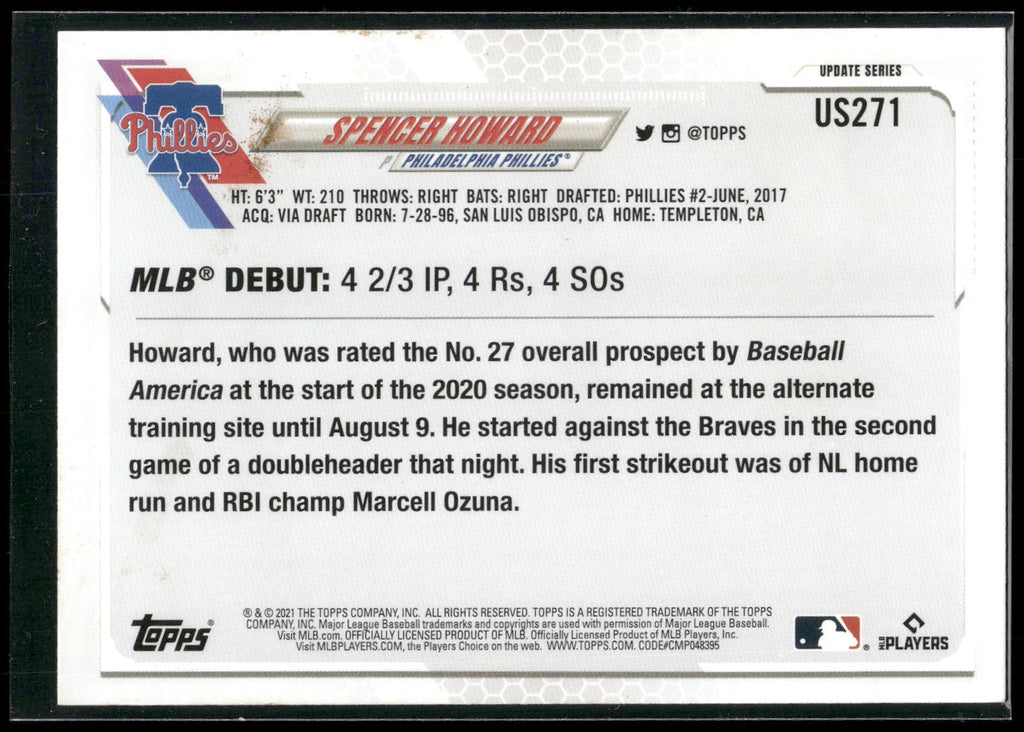 2021 Topps Update #US271 Spencer Howard