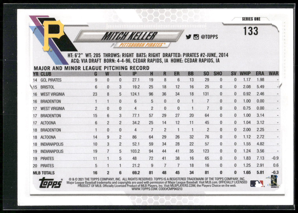 2021 Topps #133 Mitch Keller