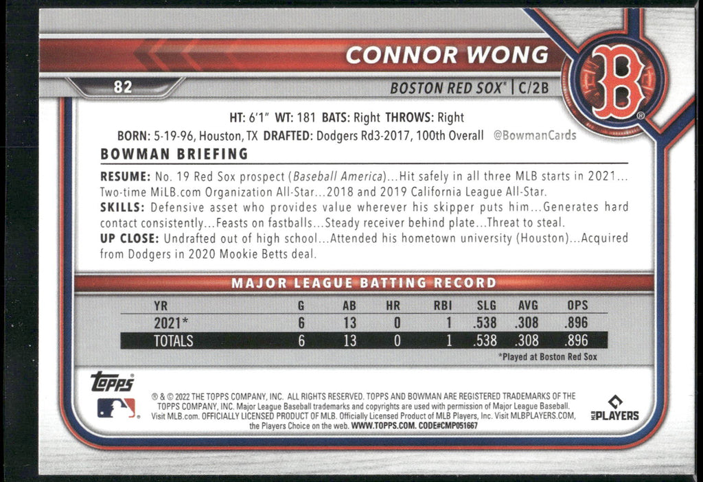 2022 Bowman #82 Connor Wong