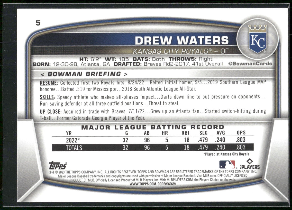 2023 Bowman #5 Drew Waters
