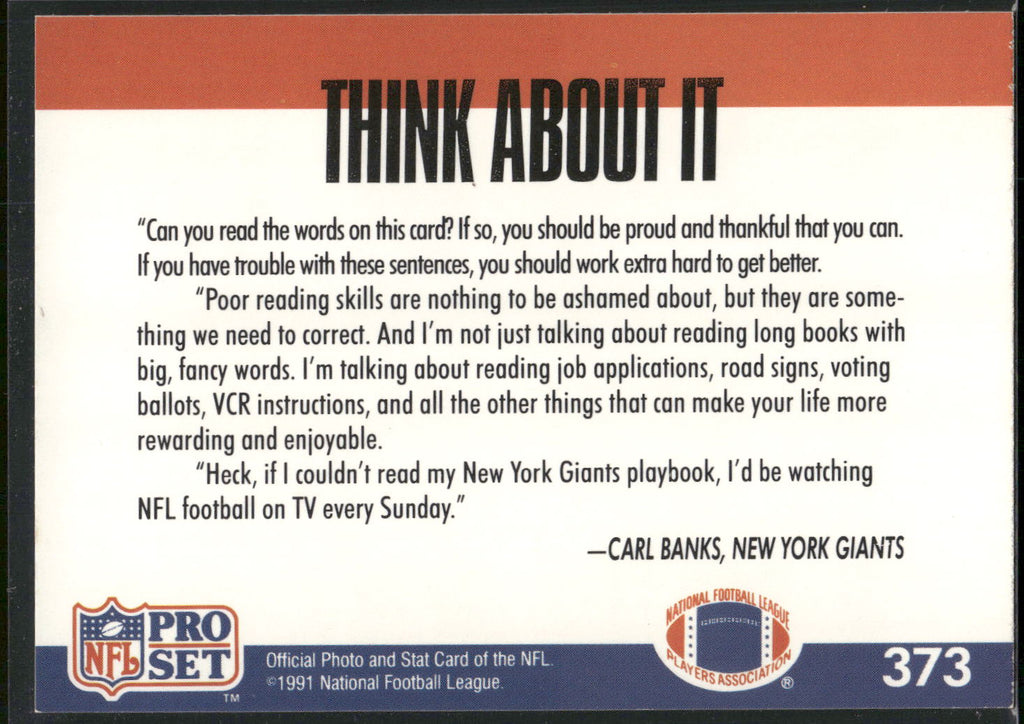 1991 Pro Set #373b Carl Banks