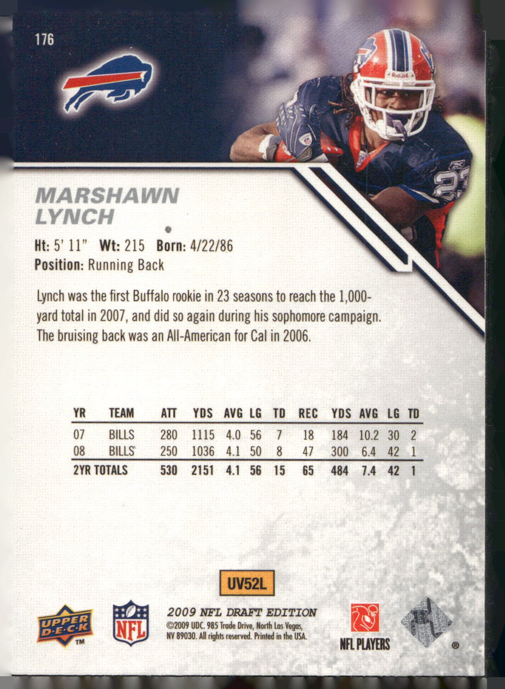 2009 Upper Deck Draft Edition #176 Marshawn Lynch