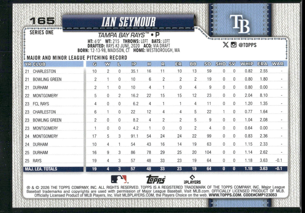 2026 Topps #165 Ian Seymour