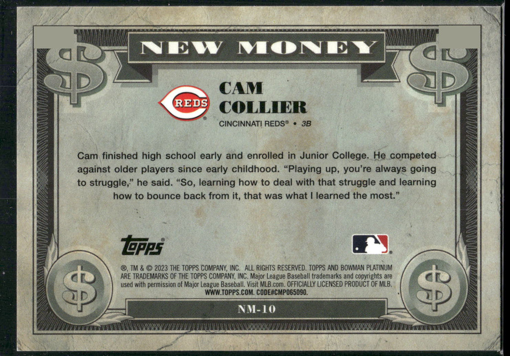 2023 Bowman Platinum #NM-10 Cam Collier New Money