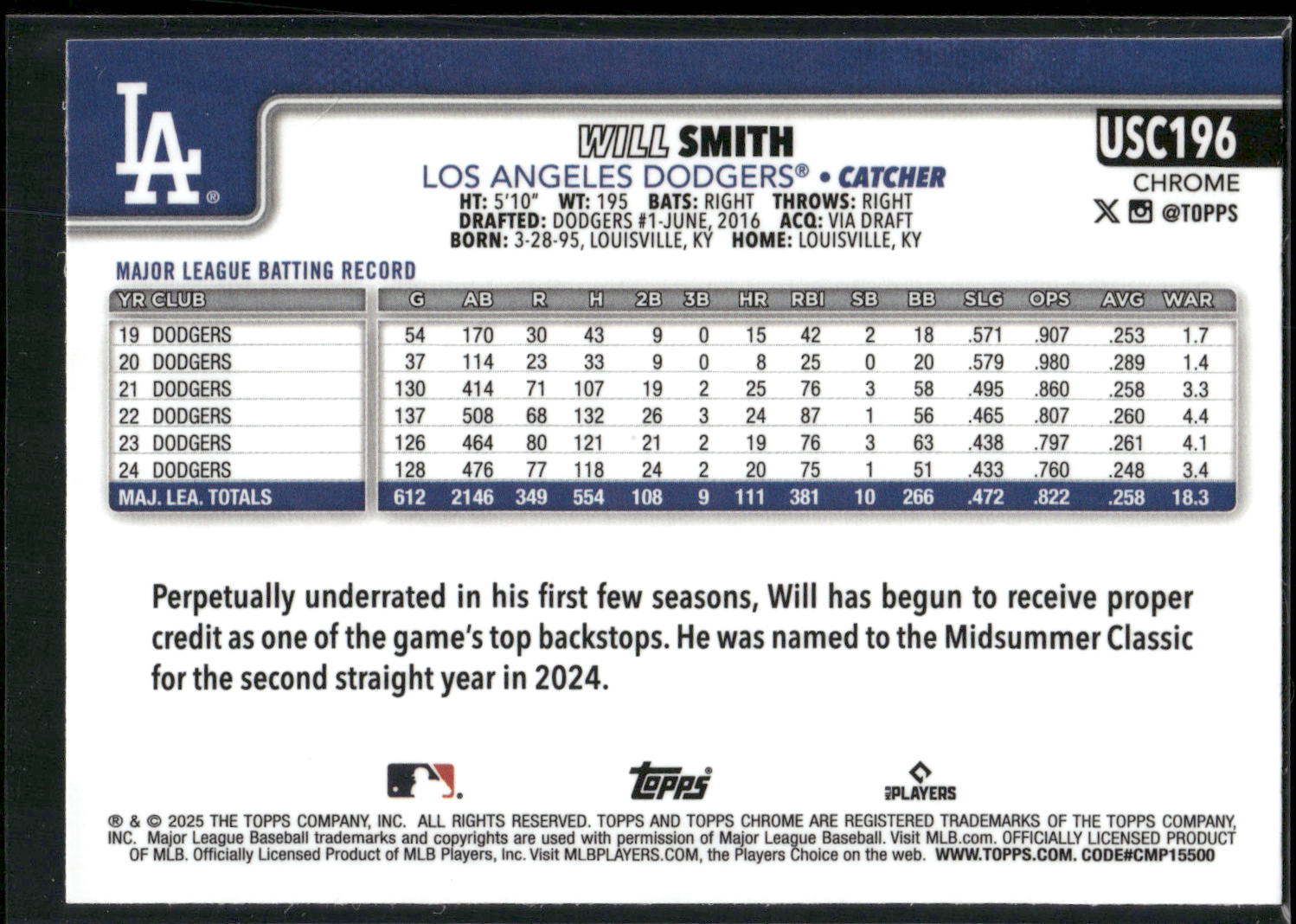 2025 Topps Chrome Update #USC196 Will Smith
