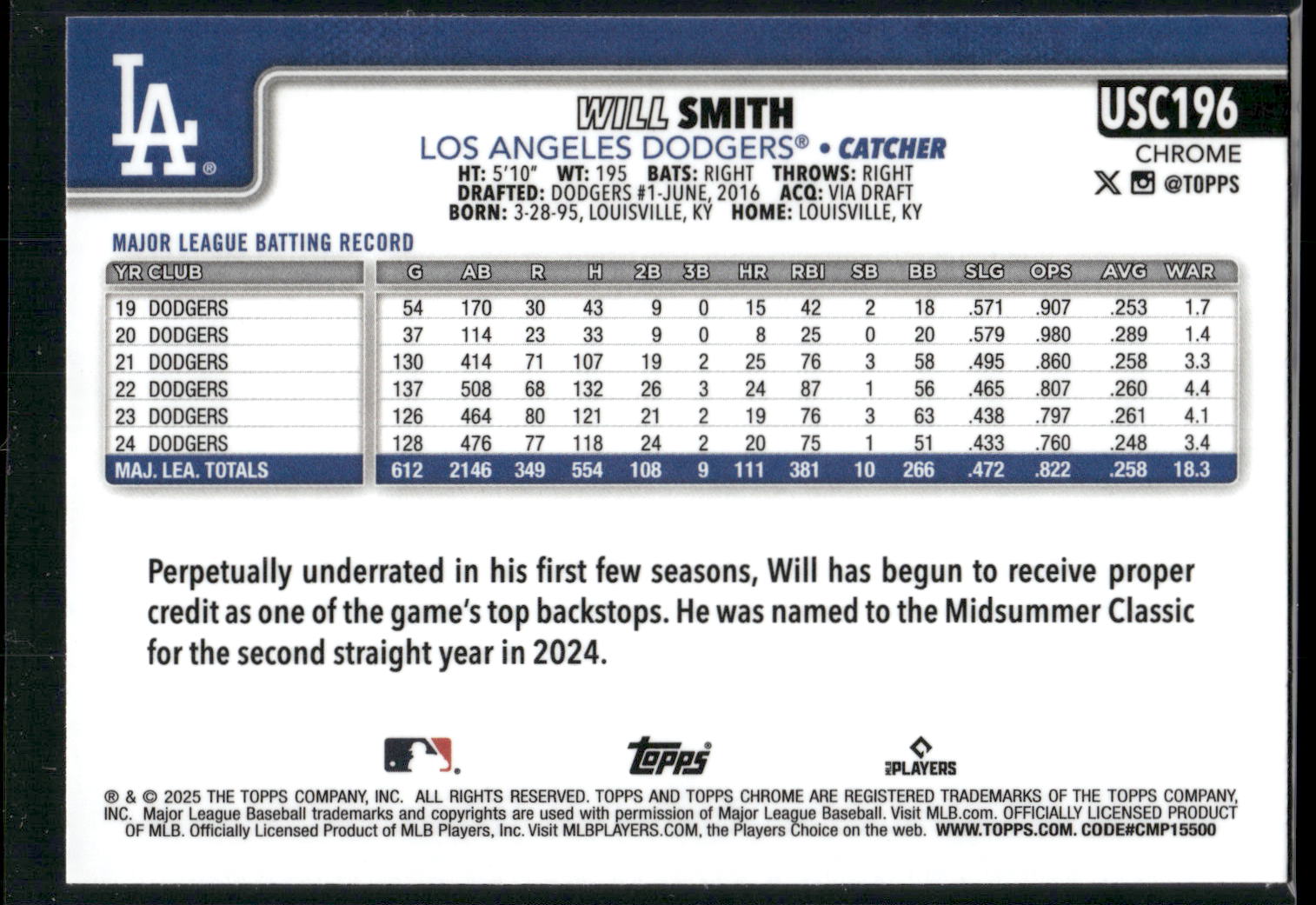 2025 Topps Chrome Update #USC196 Will Smith X-Fractors