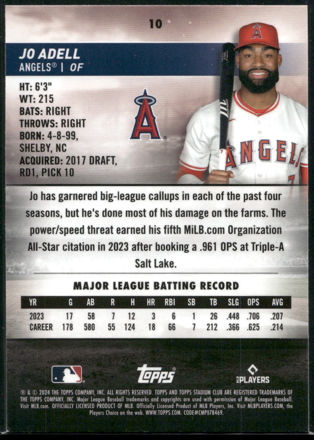 2024 Stadium Club #10 Jo Adell Chrome