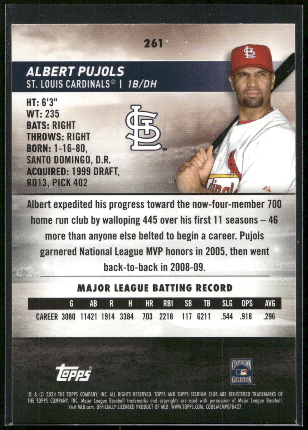 2024 Stadium Club #261 Albert Pujols