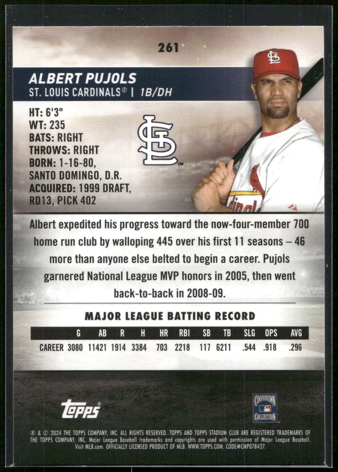 2024 Stadium Club #261 Albert Pujols