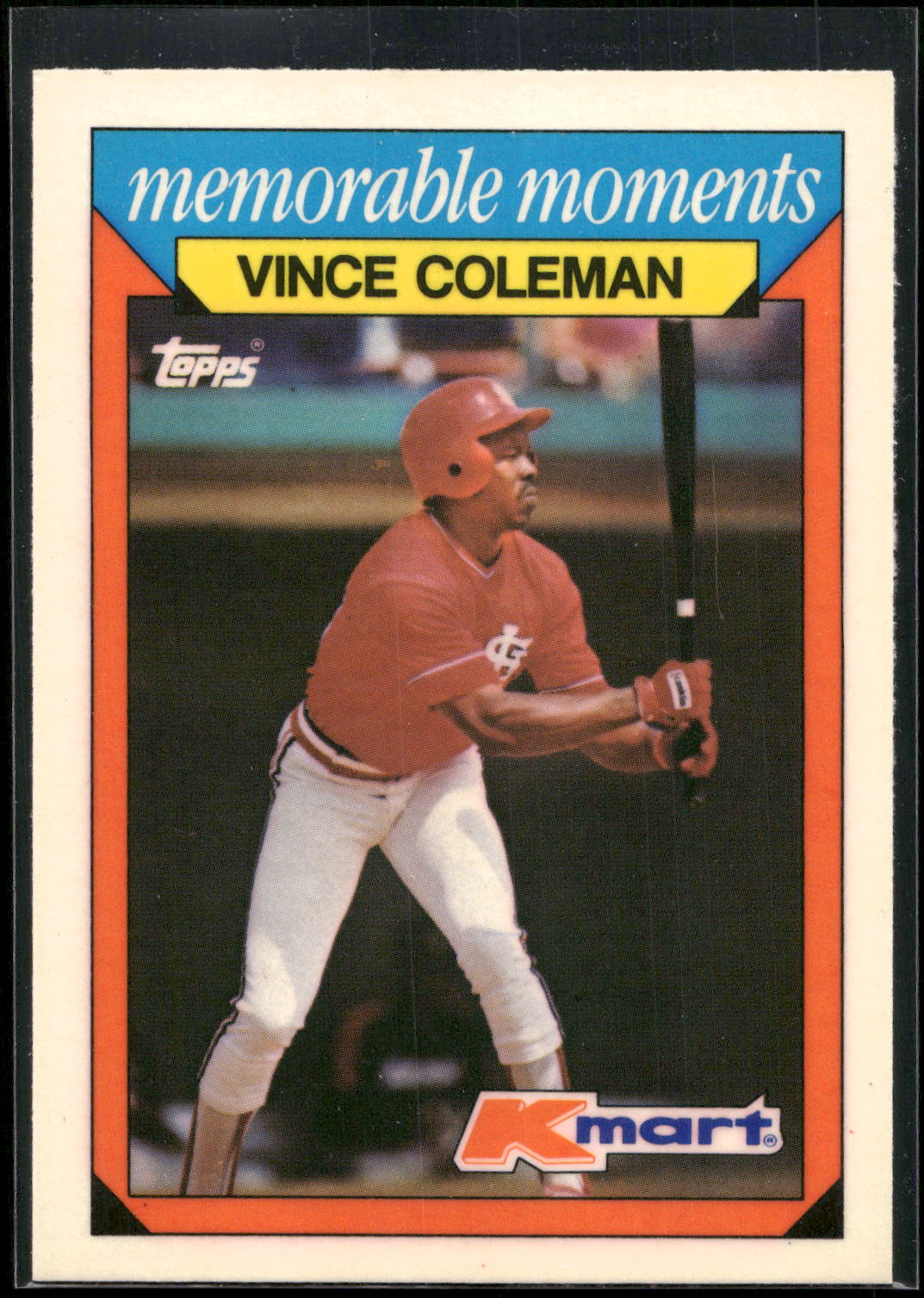 1988 Topps Kmart Memorable Moments #8 Vince Coleman
