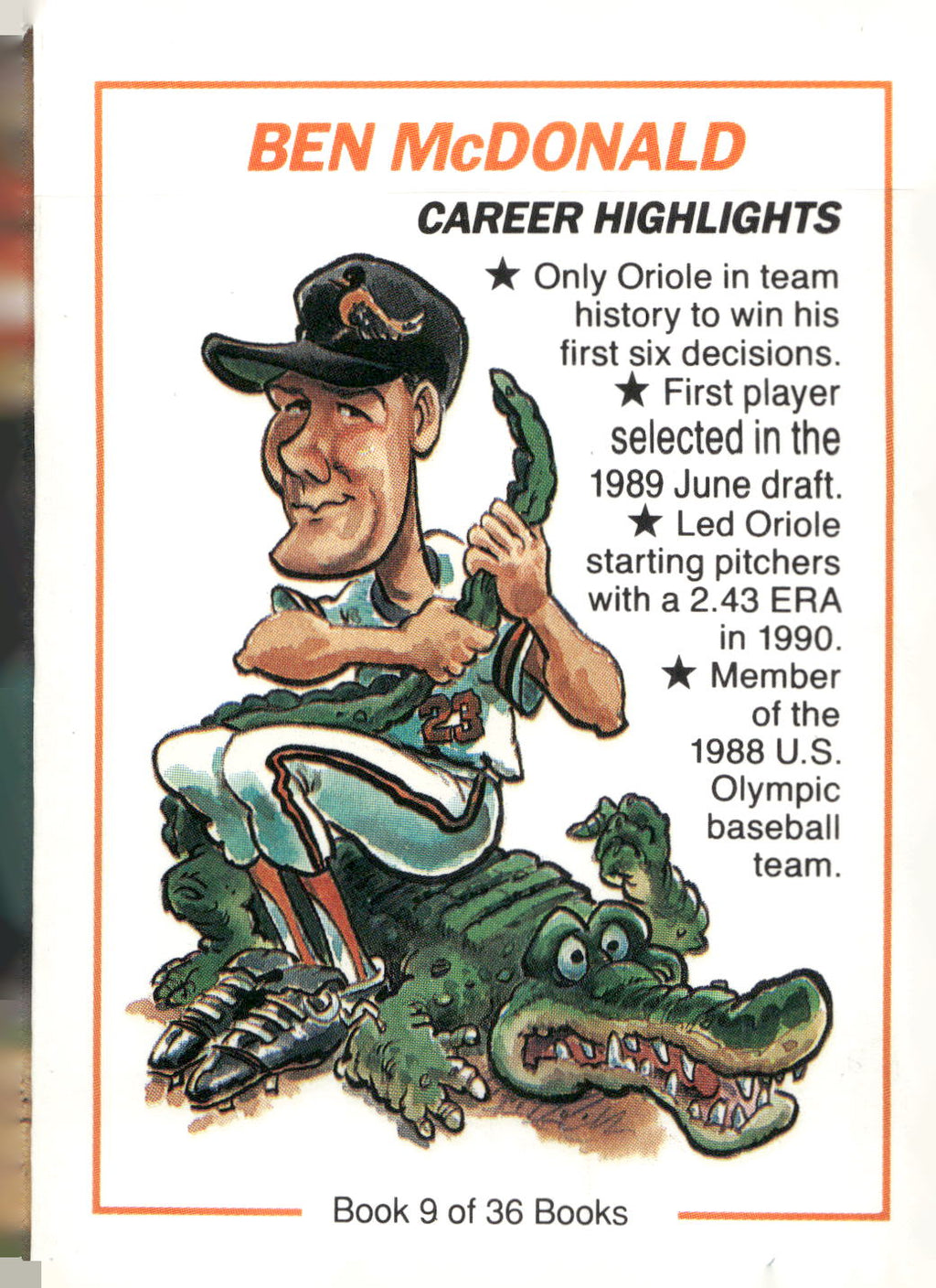 1991 Line Drive Collect-a-Books #9 Ben McDonald