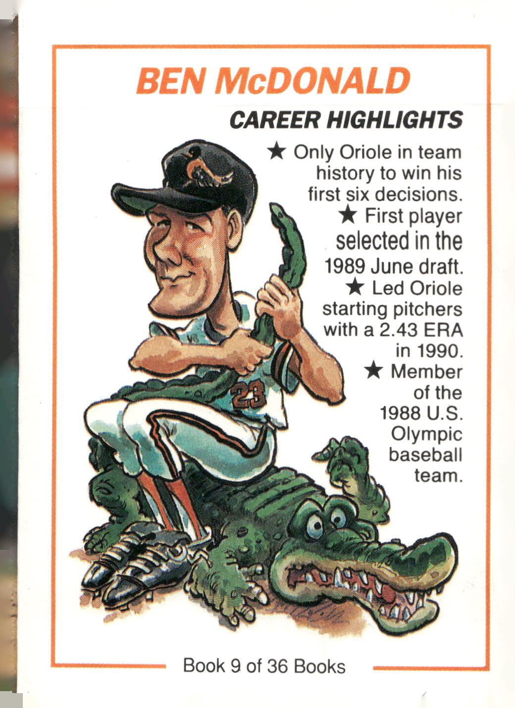 1991 Line Drive Collect-a-Books #9 Ben McDonald