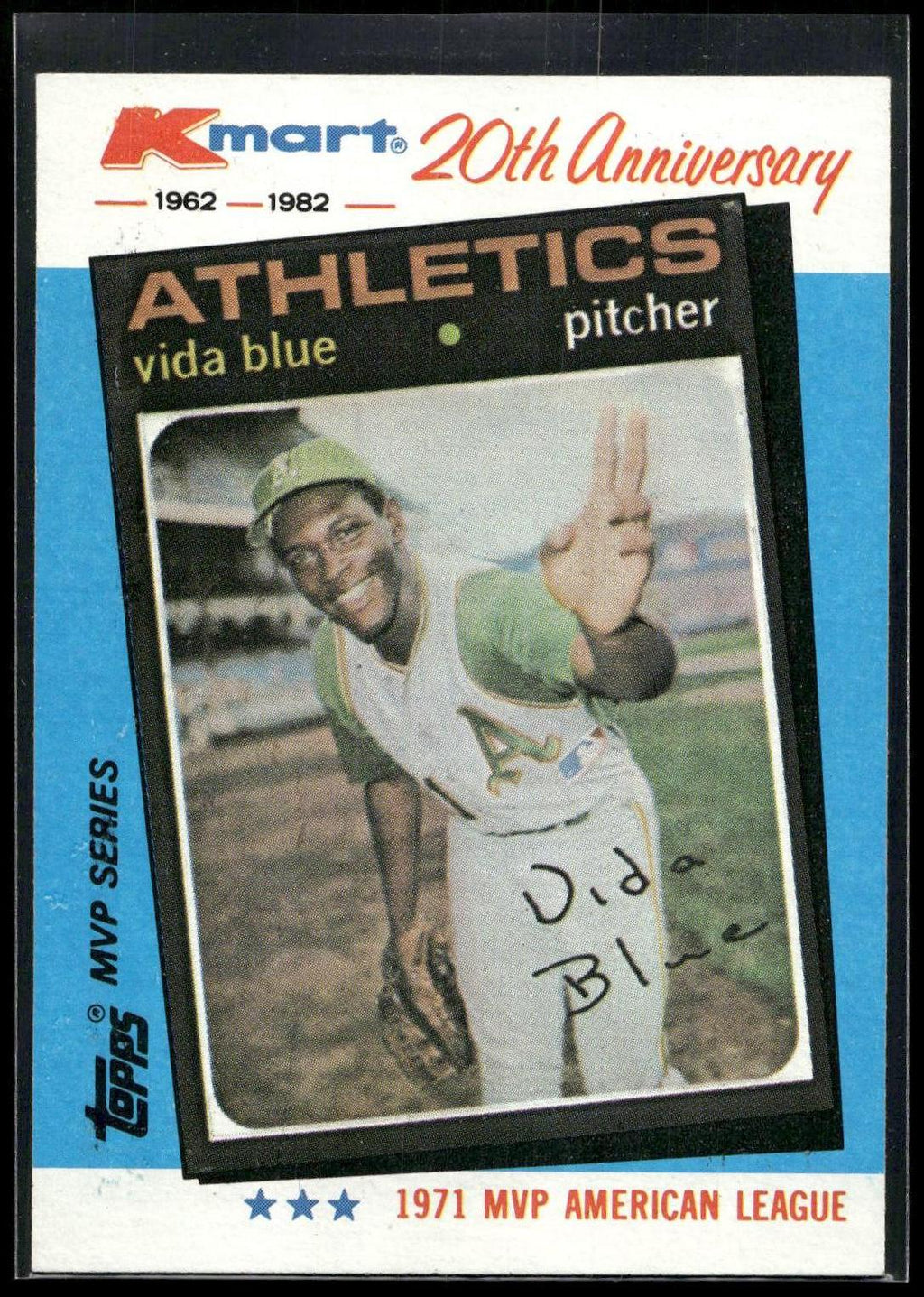1982 Topps Kmart 20th Anniversary AL & NL MVP's #19 Vida Blue