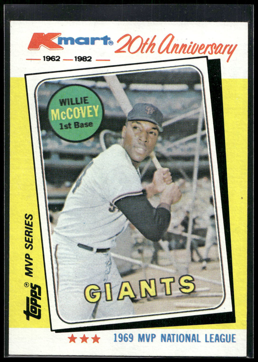 1982 Topps Kmart 20th Anniversary AL & NL MVP's #16 Willie McCovey
