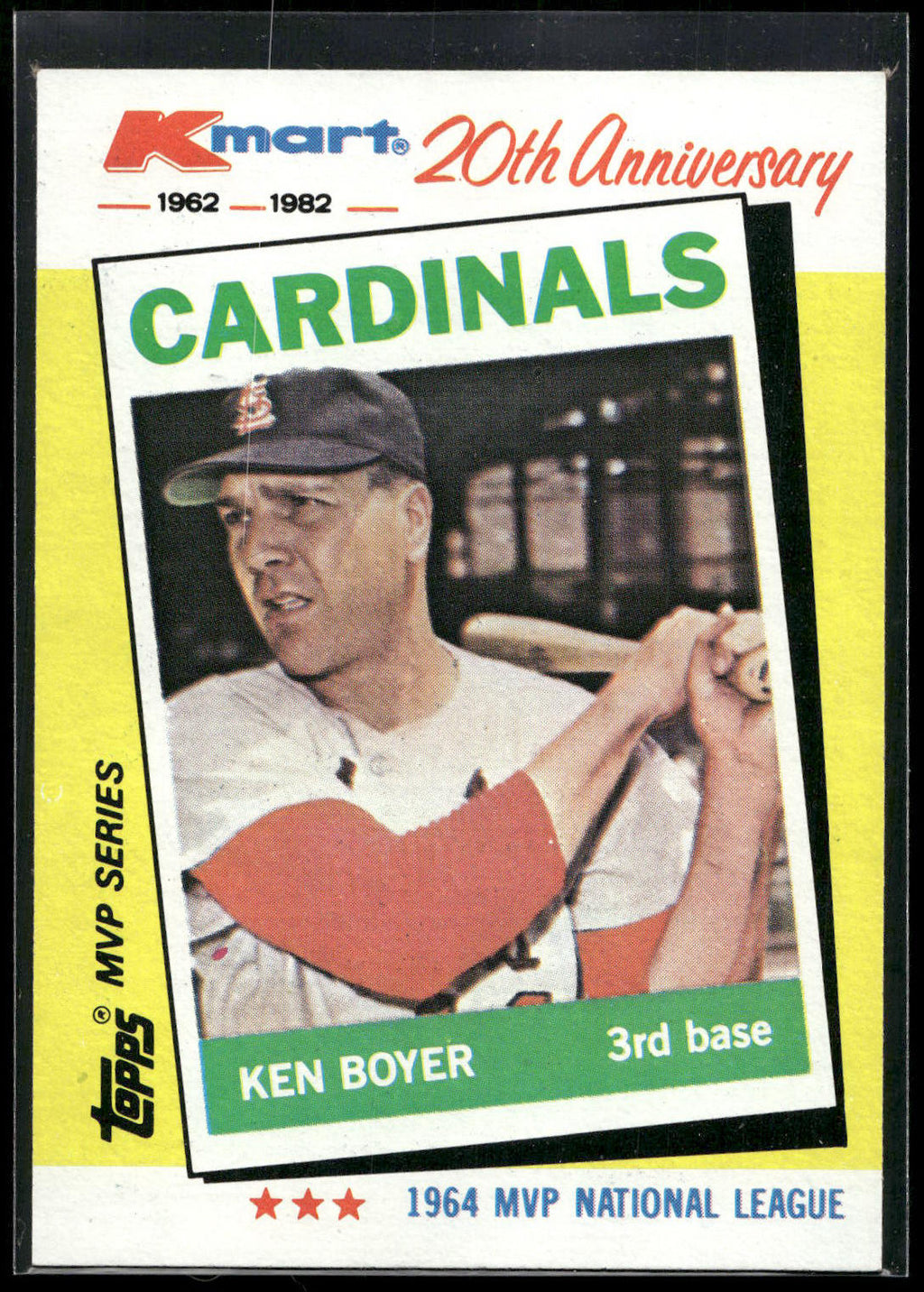 1982 Topps Kmart 20th Anniversary AL & NL MVP's #6 Ken Boyer