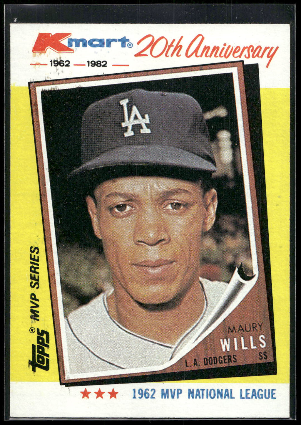 1982 Topps Kmart 20th Anniversary AL & NL MVP's #2 Maury Wills
