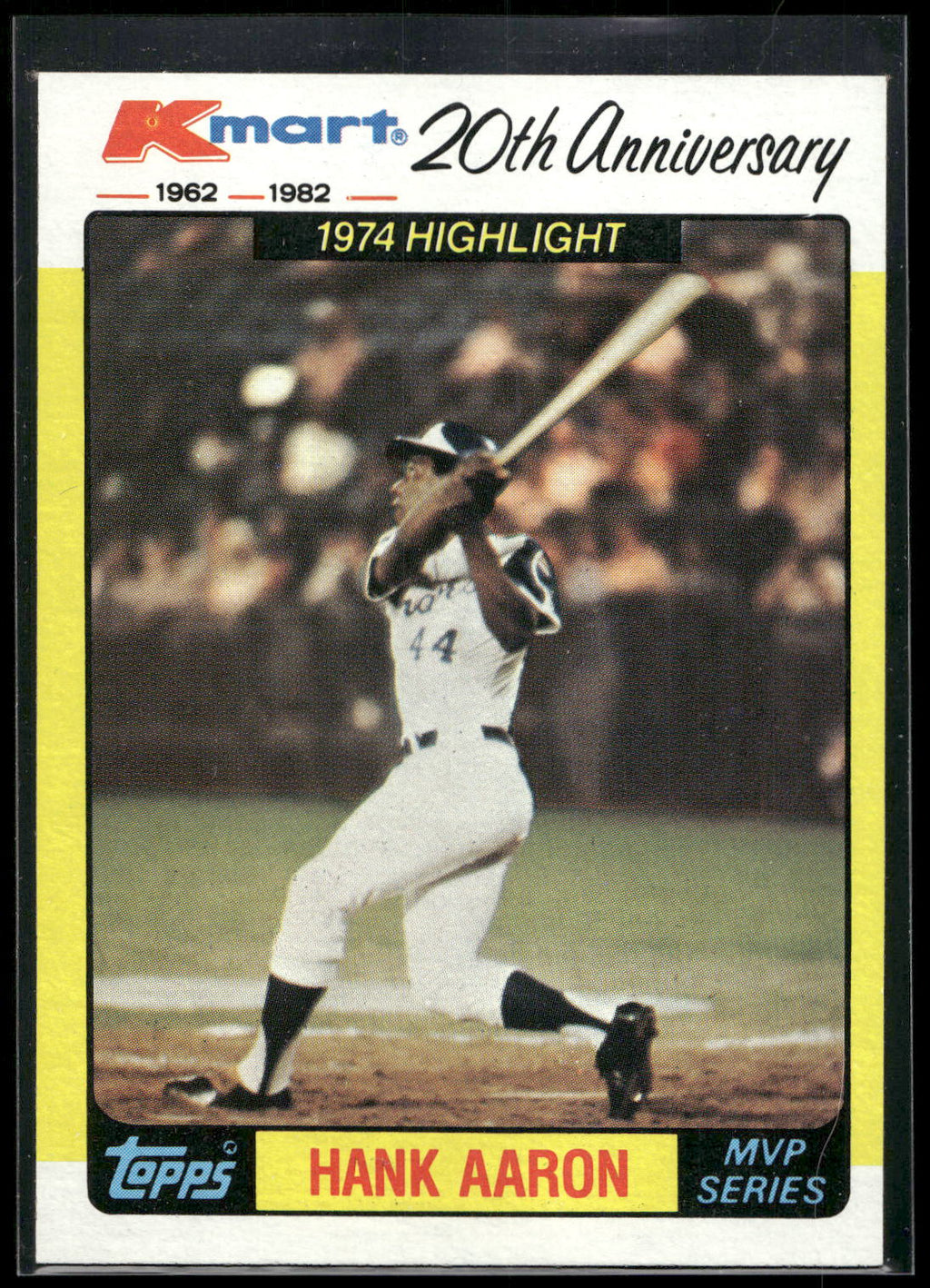 1982 Topps Kmart 20th Anniversary AL & NL MVP's #43 Hank Aaron