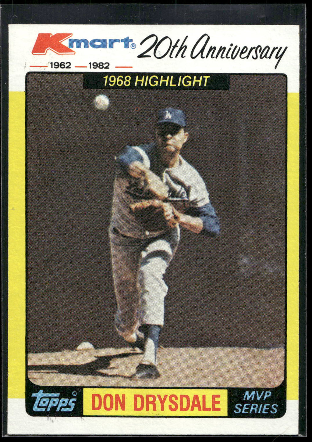 1982 Topps Kmart 20th Anniversary AL & NL MVP's #42 Don Drysdale