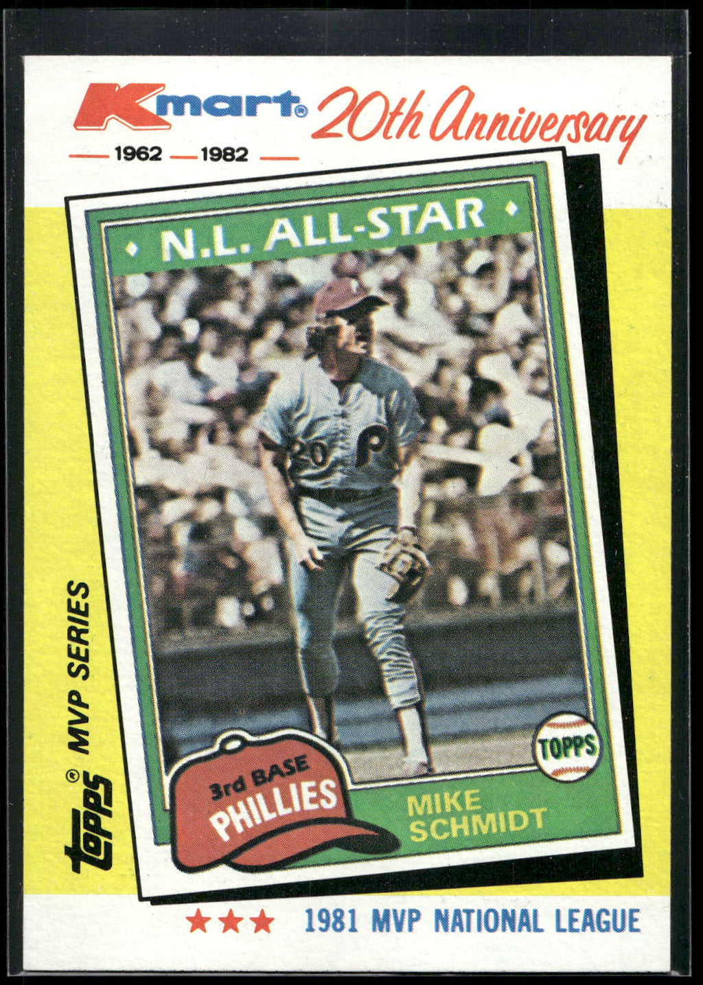 1982 Topps Kmart 20th Anniversary AL & NL MVP's #41 Mike Schmidt