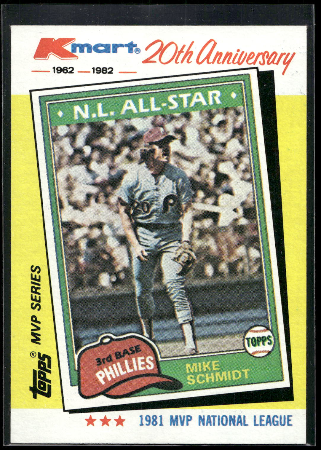 1982 Topps Kmart 20th Anniversary AL & NL MVP's #41 Mike Schmidt