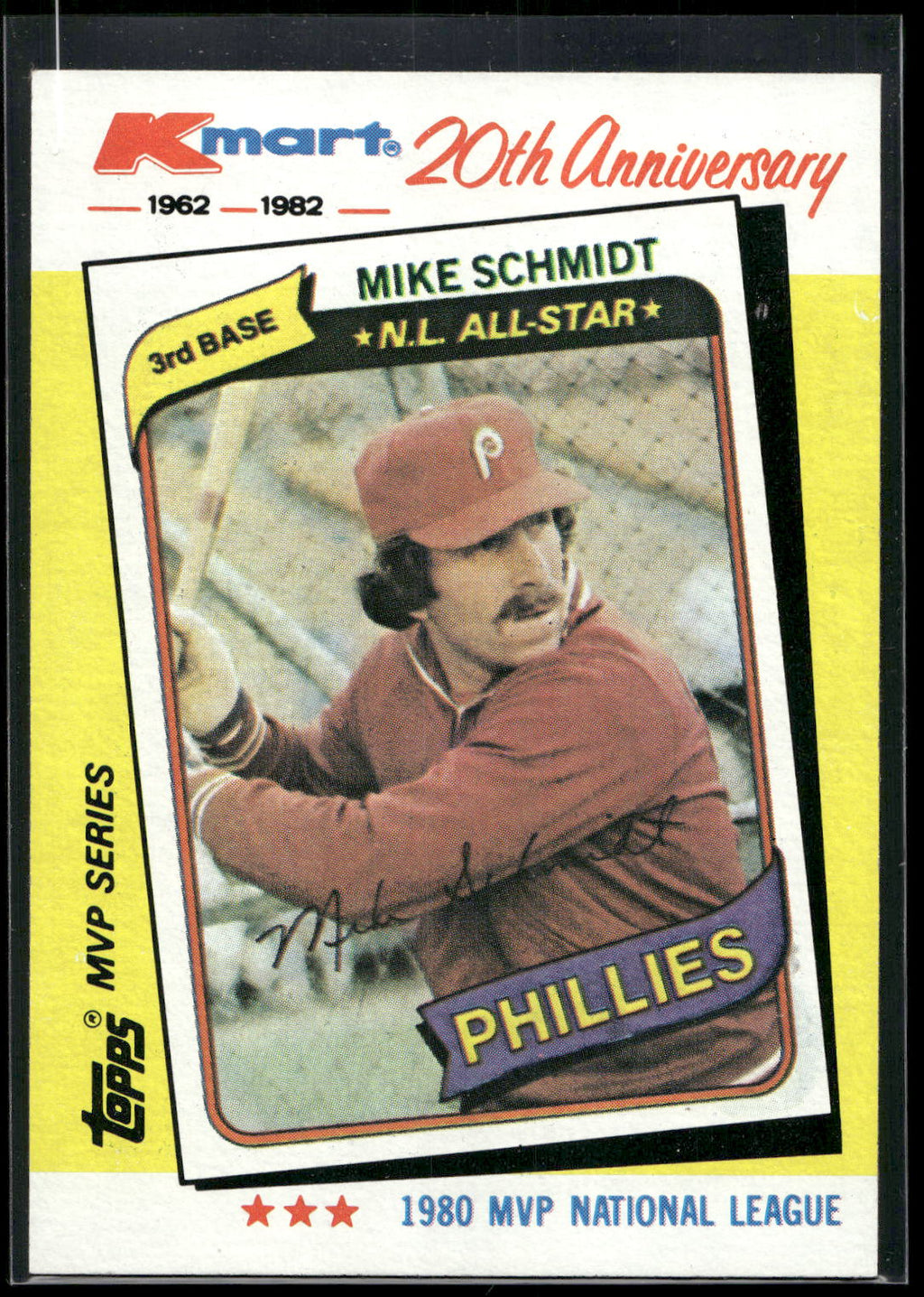 1982 Topps Kmart 20th Anniversary AL & NL MVP's #39 Mike Schmidt