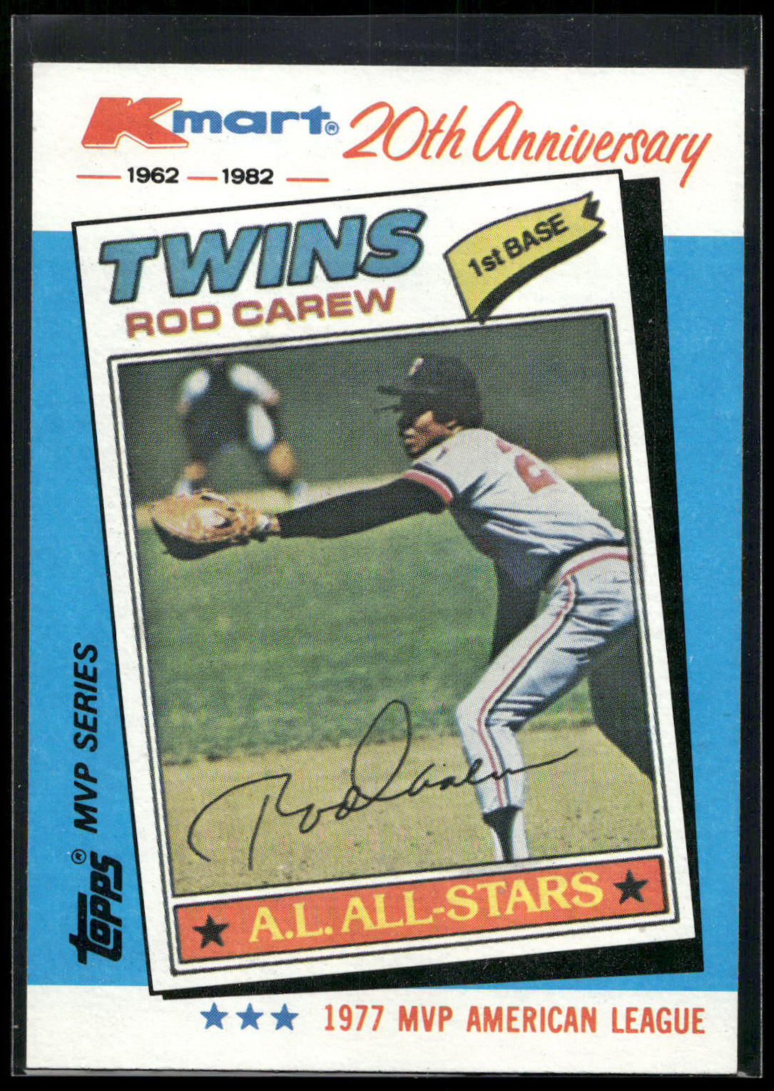 1982 Topps Kmart 20th Anniversary AL & NL MVP's #31 Rod Carew
