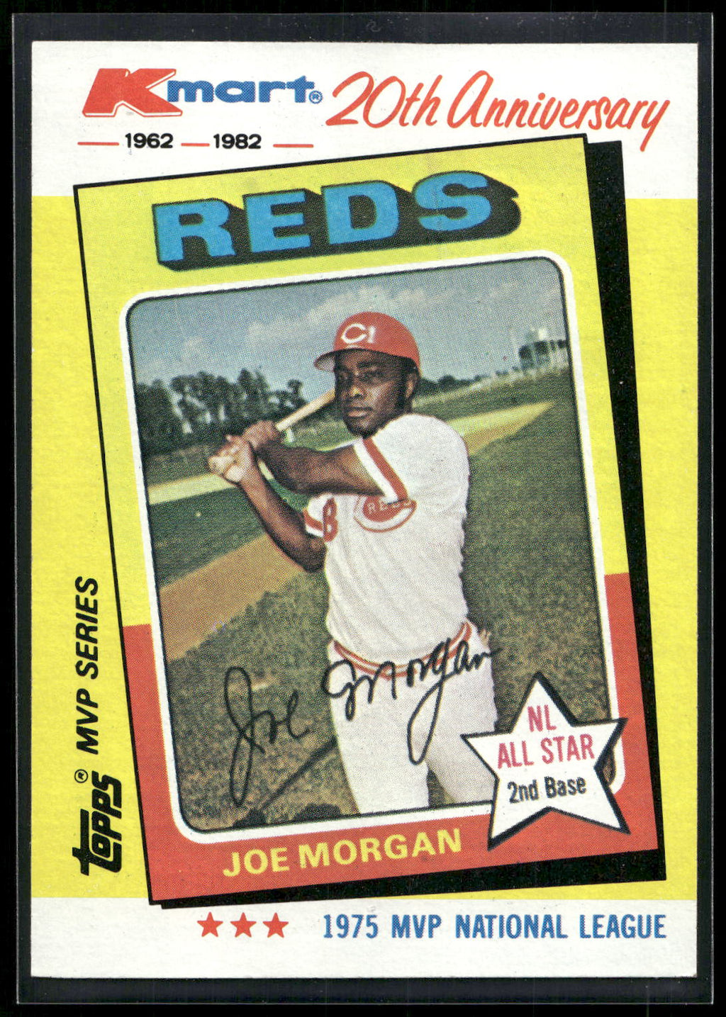 1982 Topps Kmart 20th Anniversary AL & NL MVP's #28 Joe Morgan