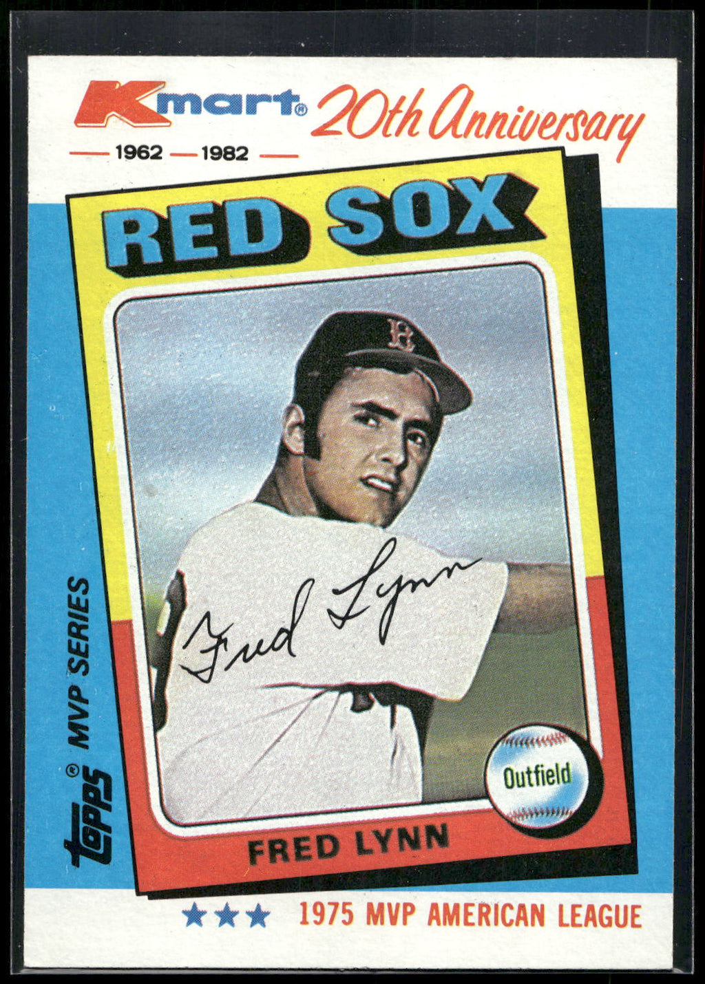 1982 Topps Kmart 20th Anniversary AL & NL MVP's #27 Fred Lynn
