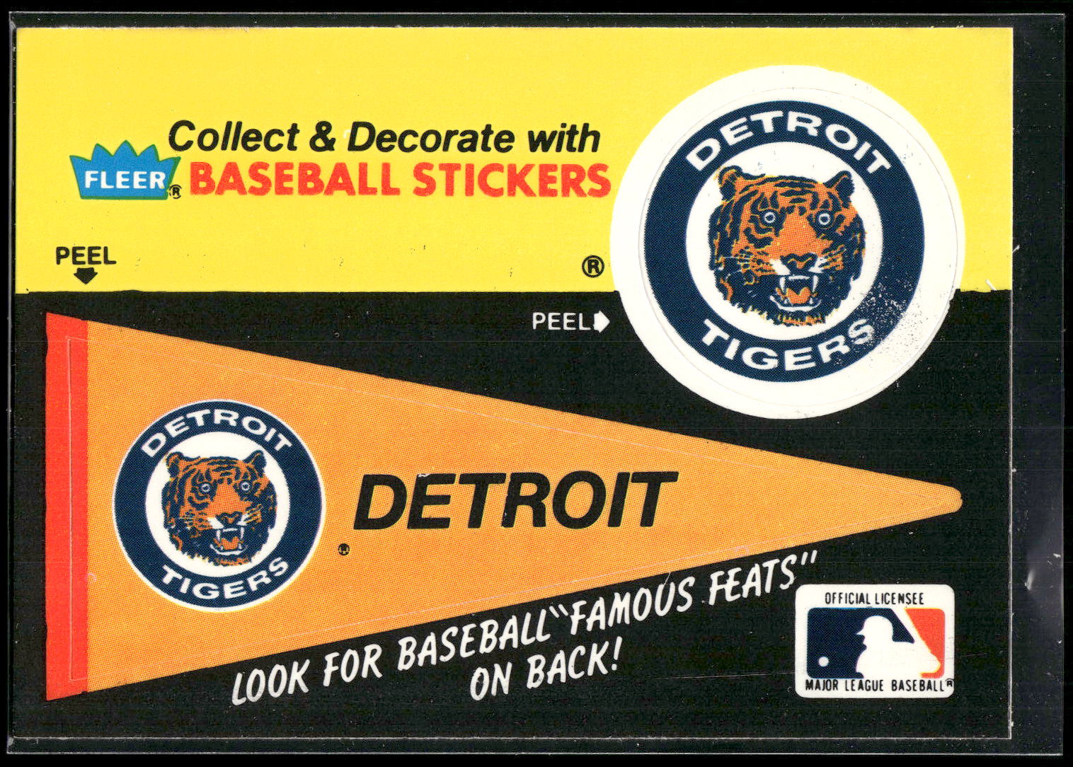 1986 Fleer #NNO Detroit Tigers Pennant Team Stickers